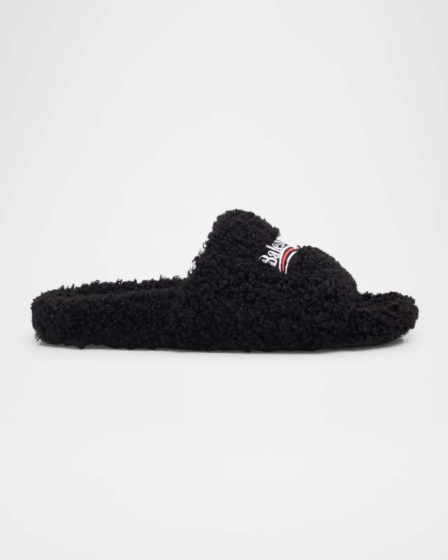Furry Slide Sandals
